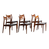 Set of 6 Scandinavian teak chairs, circa 1960