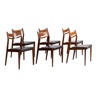 Set of 6 Scandinavian teak chairs, circa 1960