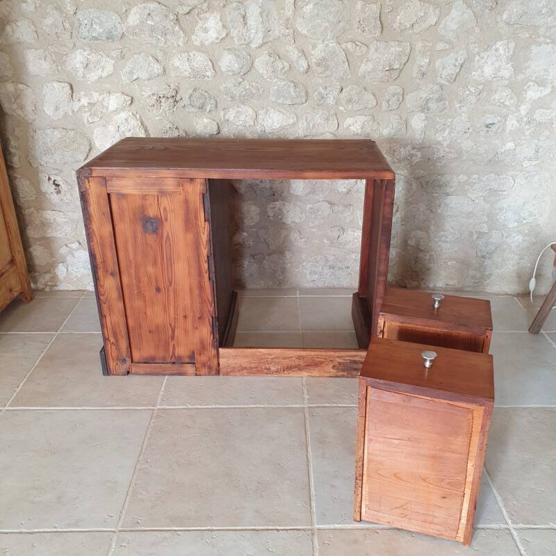 Bureau en chêne et noyer