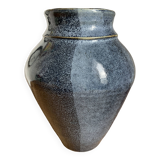 Thick blue ceramic vase