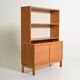 Oak cabinet with tambour doors with upper shelves, 1960s