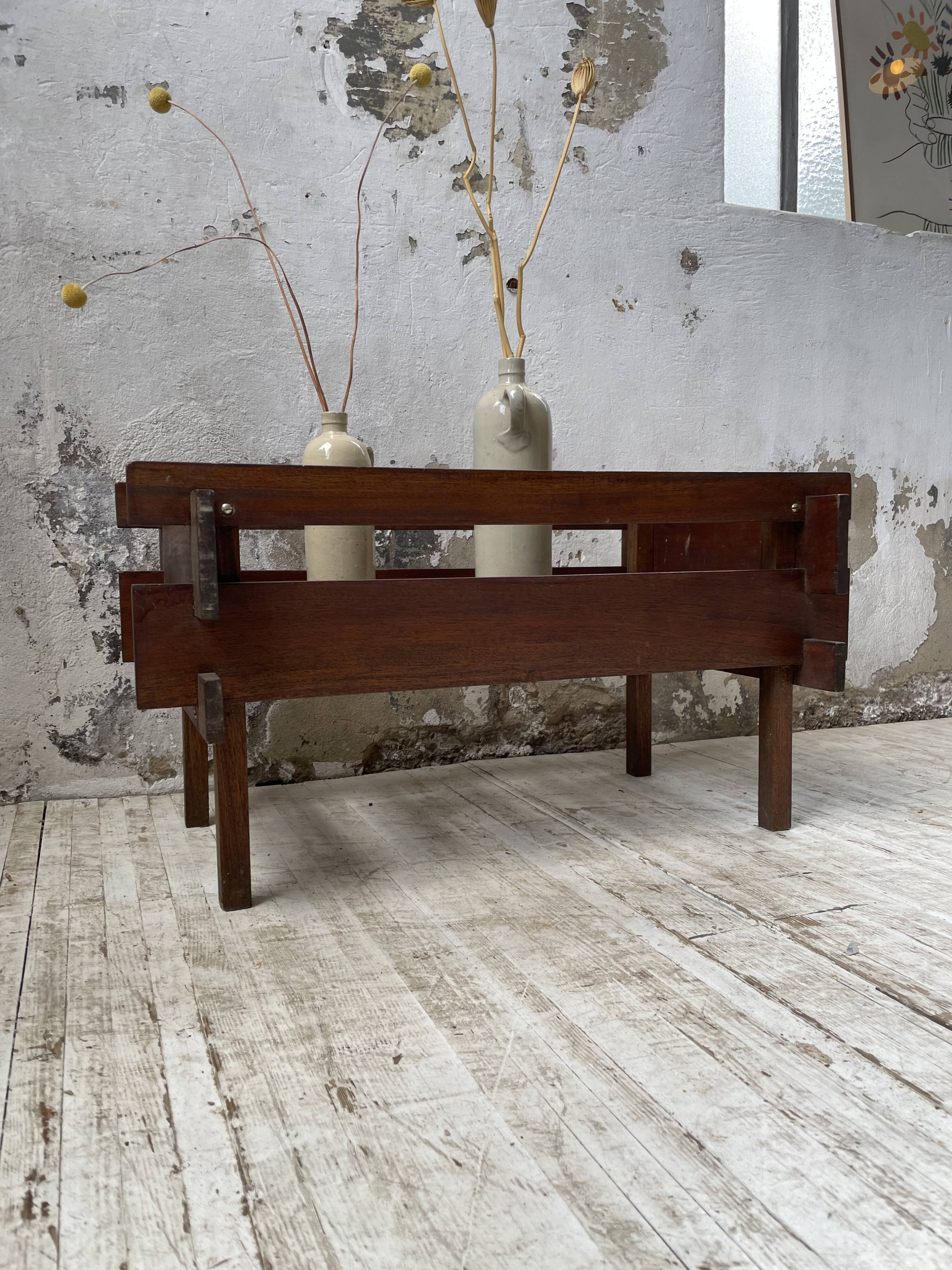 Small modernist oak planter from the 1950s
