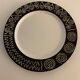 6 black and white dessert plates Scraffito, Habitat Japan, 1970