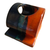 Signed ceramic candle holder