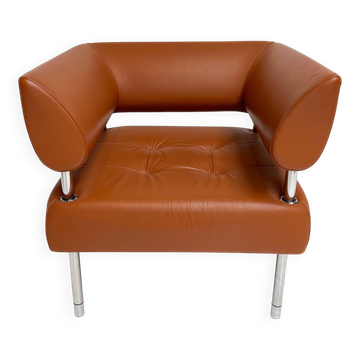 Cognac colored armchair by Sergio Bellin for Sitland (per piece), 1990s