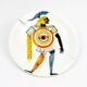 Ceramic plate by Roger Capron, Vallauris, ancient warrior - 1960s