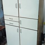 Buffet colonne vintage Formica bleu-vert