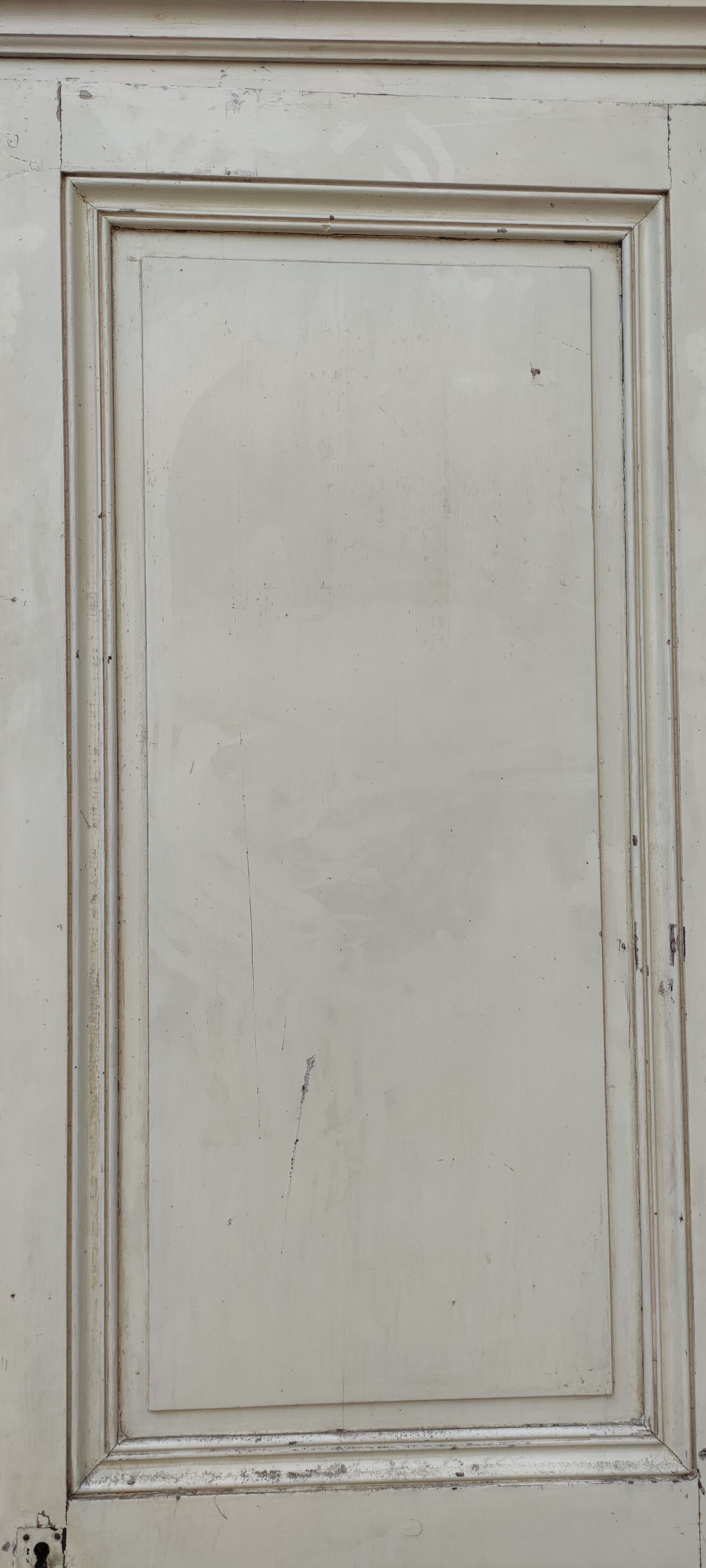 Patinated Parisian wardrobe, 2 doors, 2 shelves