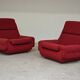 Paire de fauteuils rouge Atlantis Space Age République Tchèque 1970
