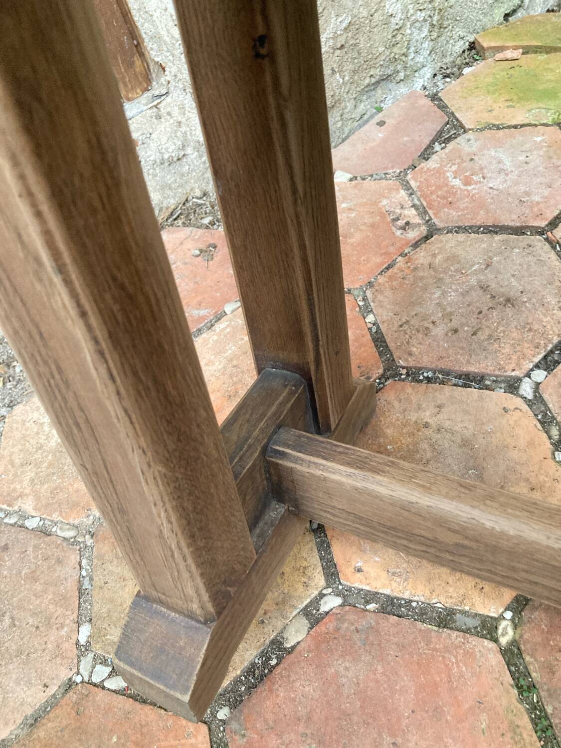 Pair of antique solid oak benches