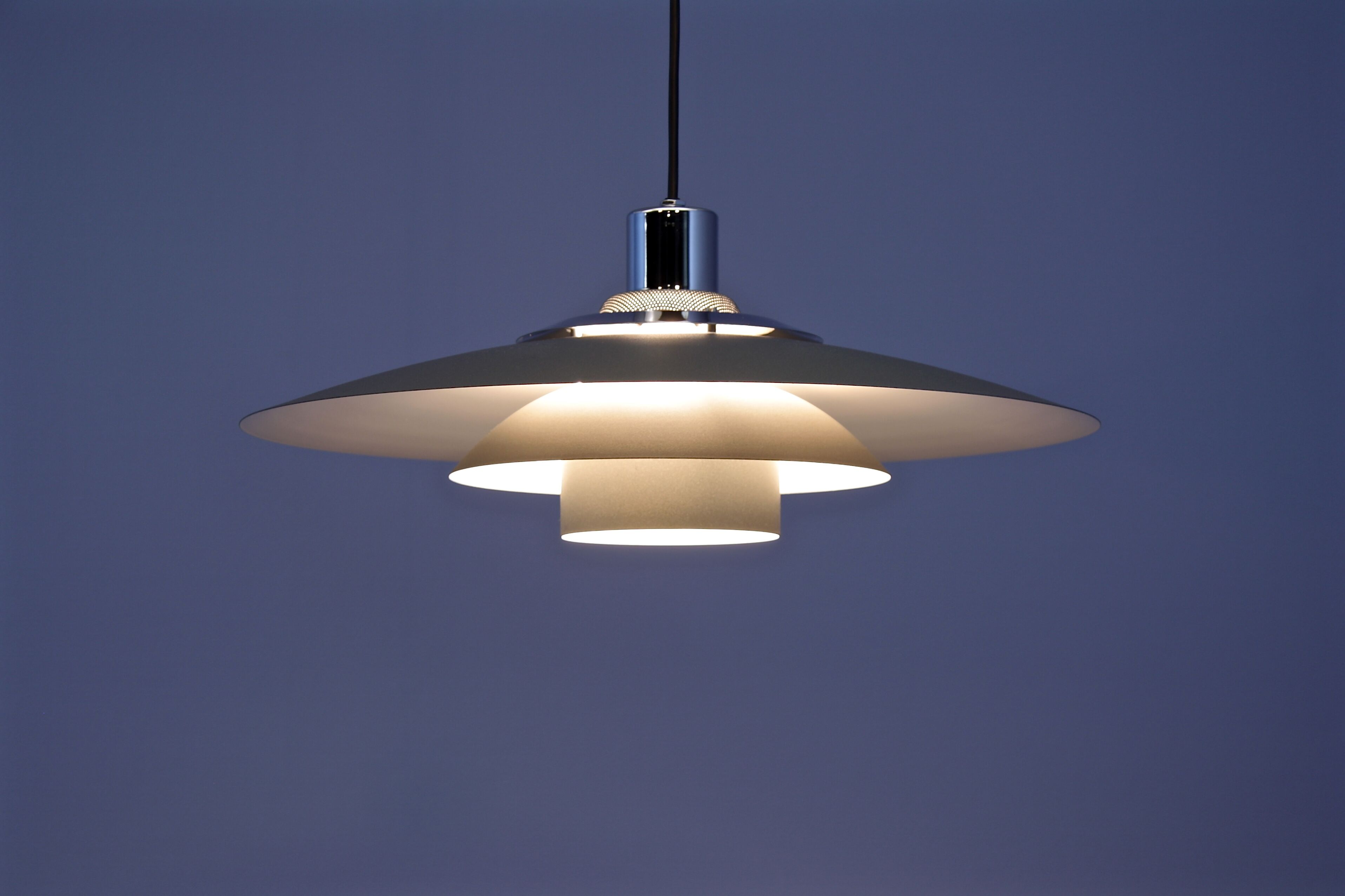 Danish hanging lamp in grey / anthracite metal, 1980s