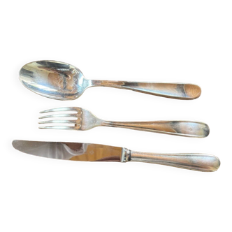 Christofle silver metal cutlery set 49 pieces Origine model