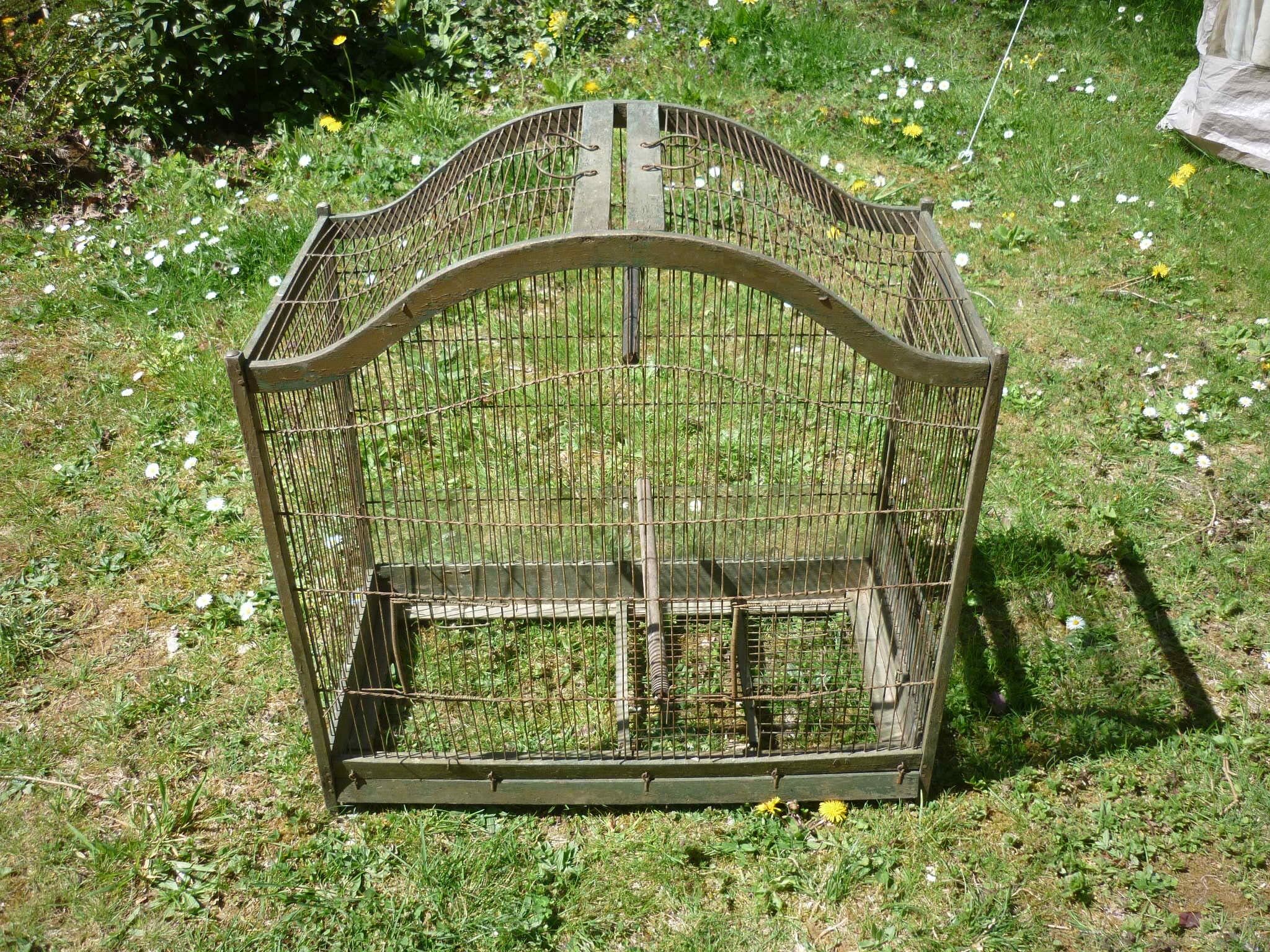 Old bird cage wooden and iron pagoda