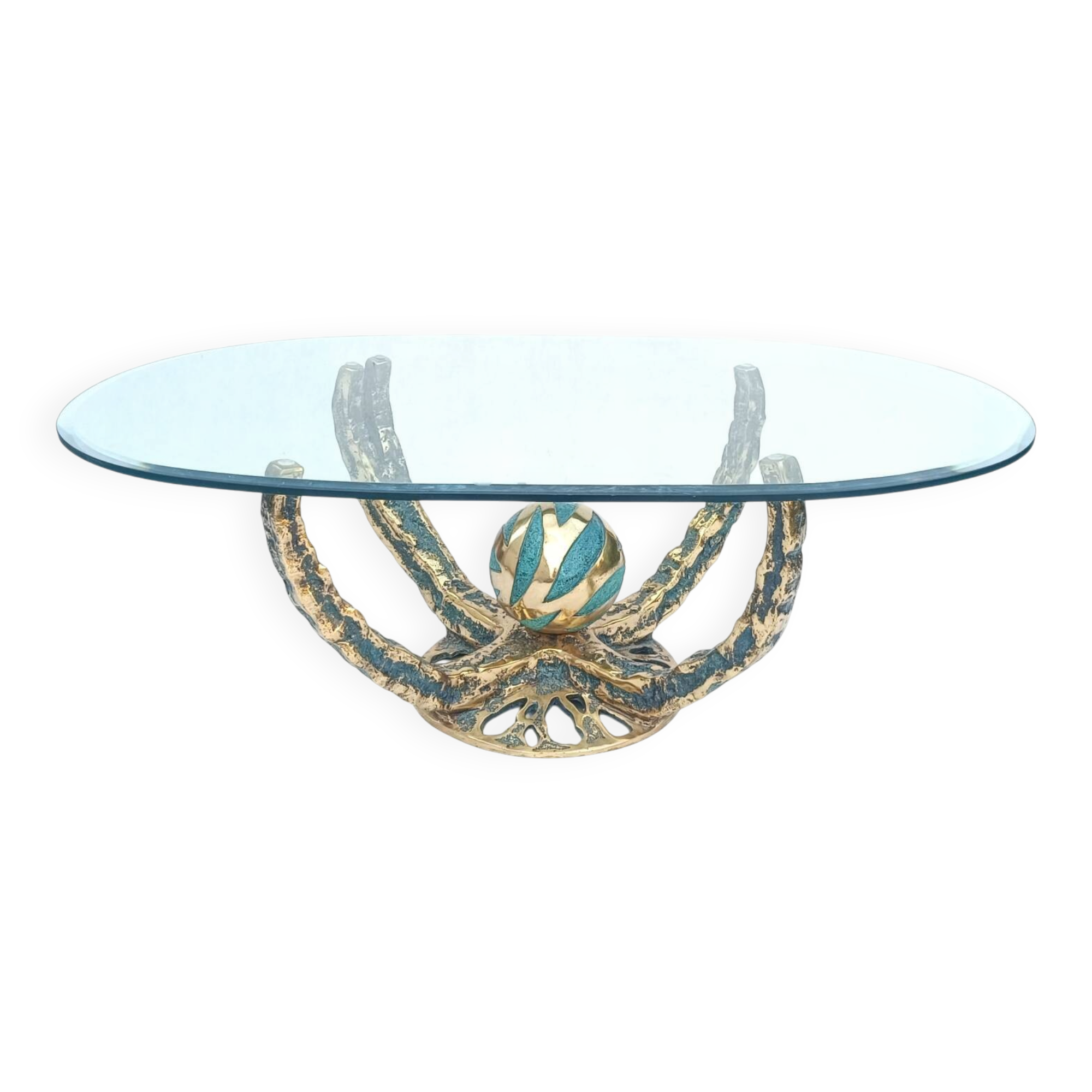 Table basse sculpturale vintage Octo par Henri Fernandez