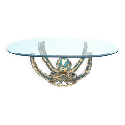 Table basse sculpturale vintage Octo par Henri Fernandez