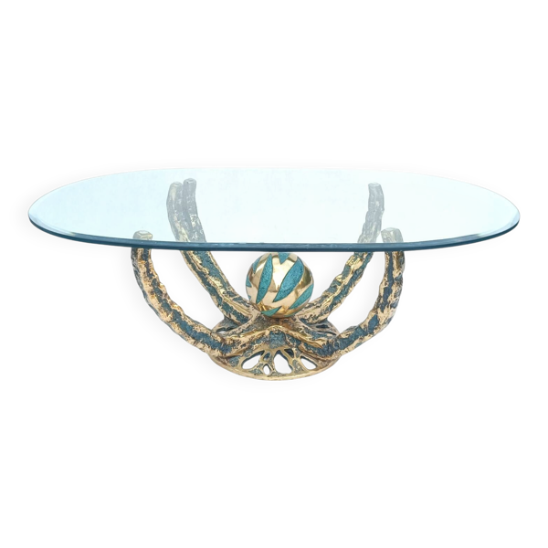 Table basse sculpturale vintage Octo par Henri Fernandez