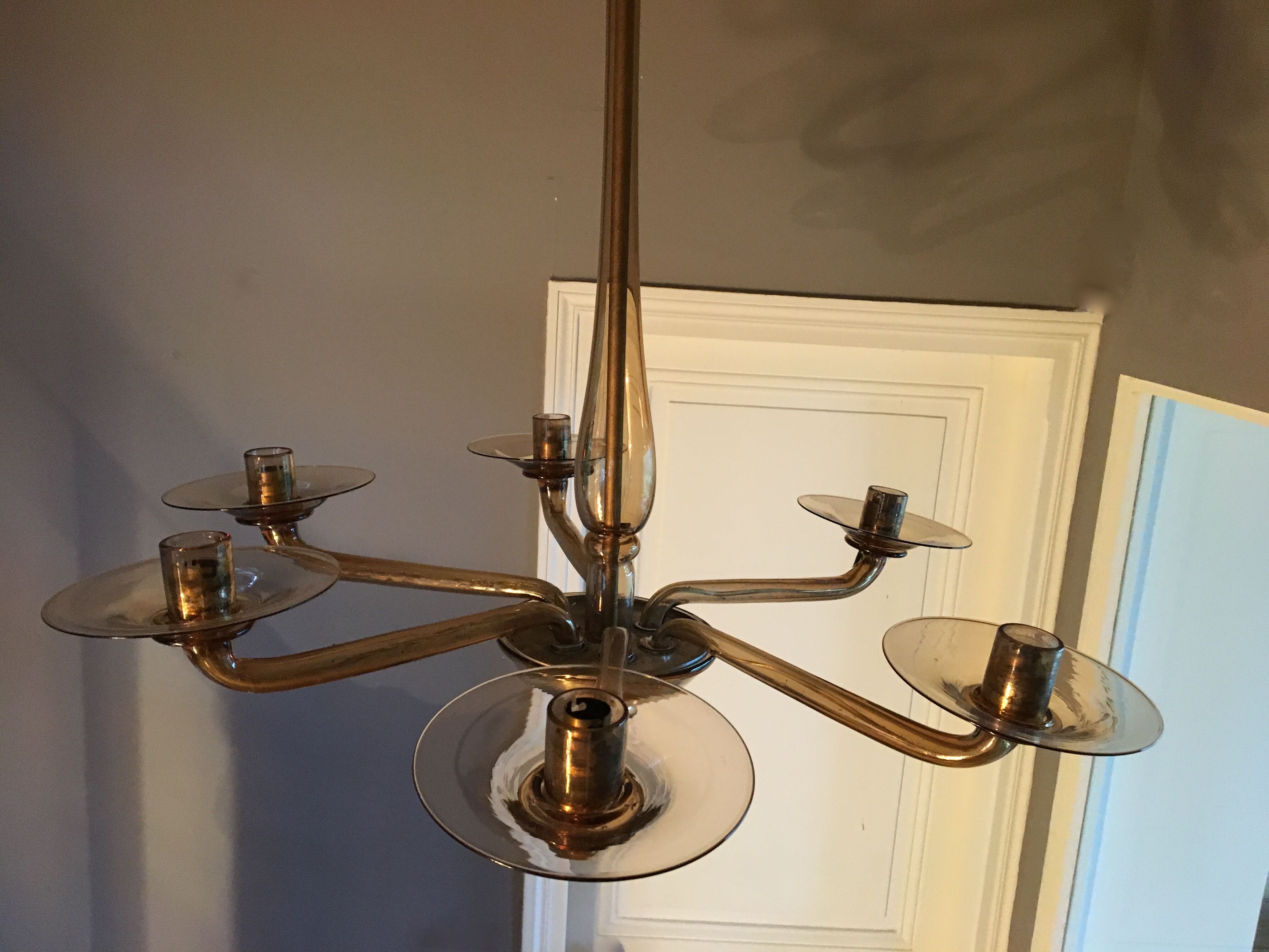 Blown glass chandelier