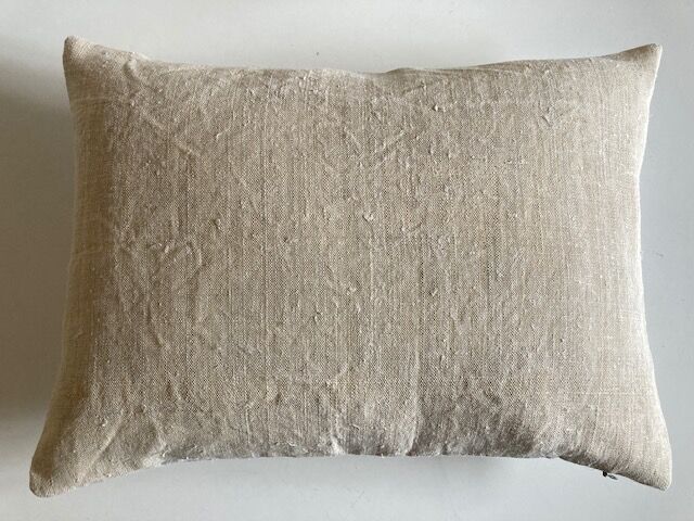 Farm hemp cushion 19th back of old linen 40cm x 30cm