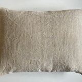 Coussin en chanvre de ferme 19e dos de vieux lin 40cm x 30cm