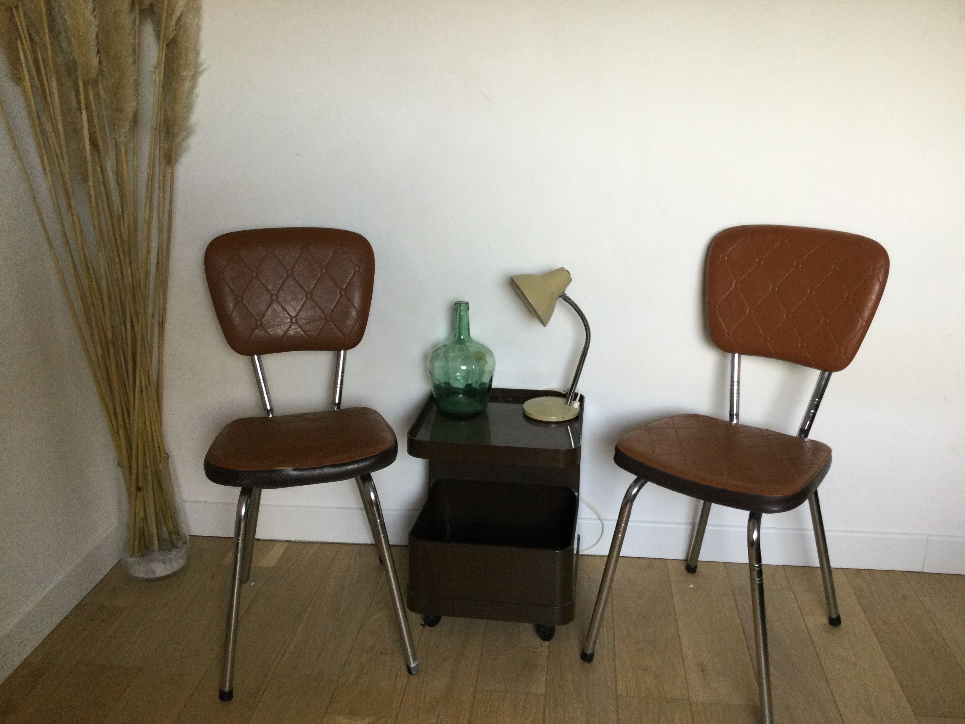 Vintage chrome and skai chairs
