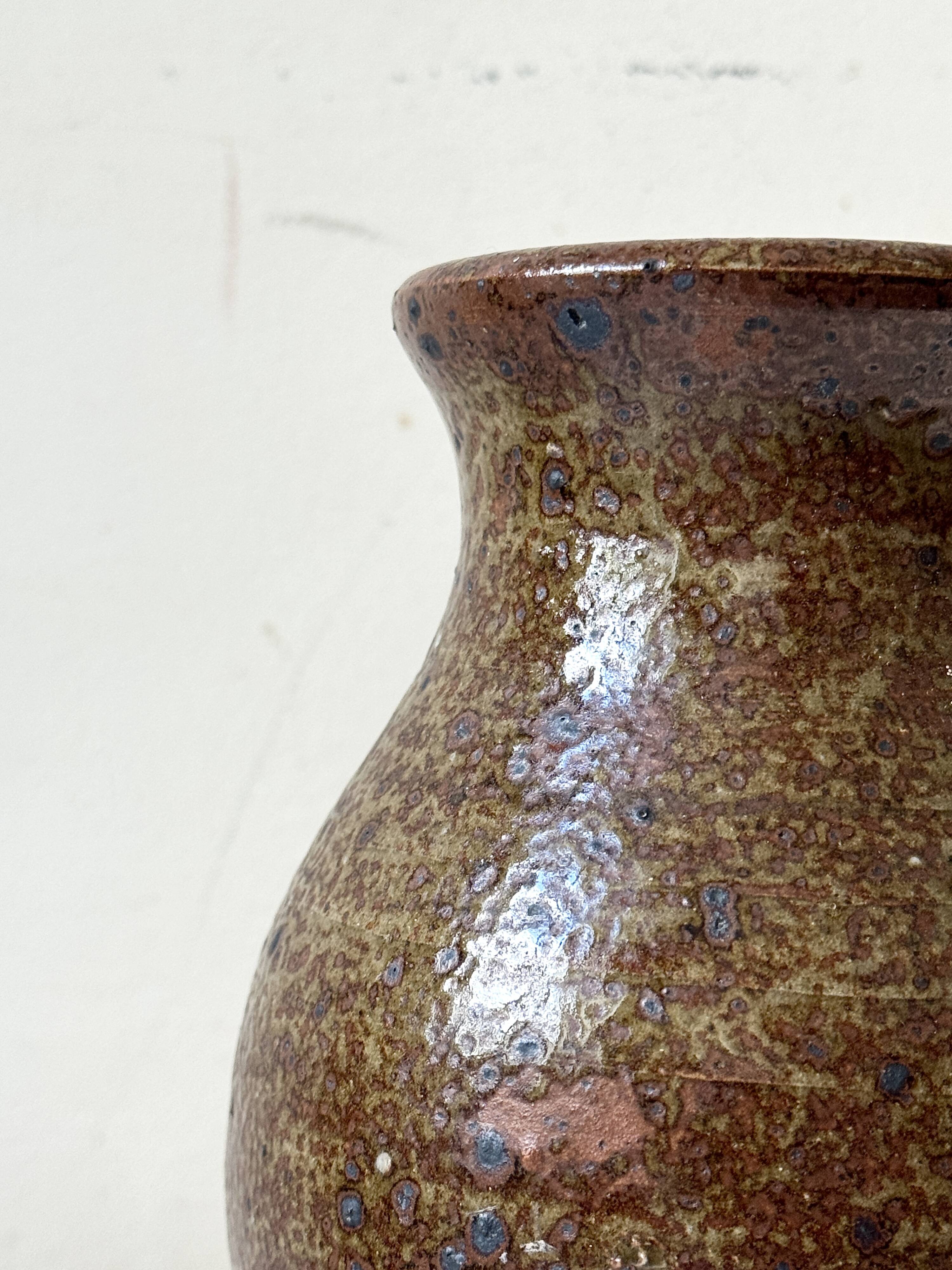 French workshop vase in pyrite stoneware from around 1950.