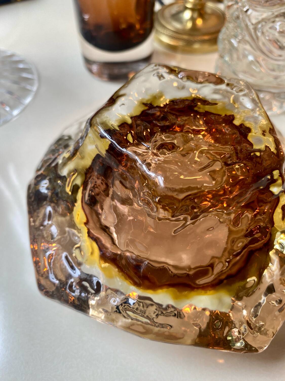 Sommerso Murano amber ashtray