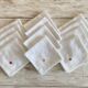 Lot de 12 serviettes damassées brodées à la main - 48x48 cm - Coton
