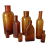Lot of vintage amber apothecary bottles
