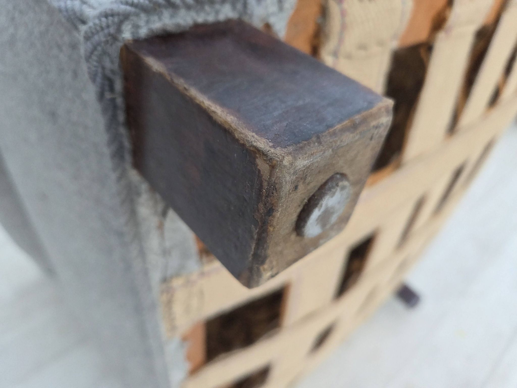 1950s, Danish relax chair by Fritz Hansen, model 1518, grey furniture wool.