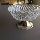 crystal and silver metal display cup
