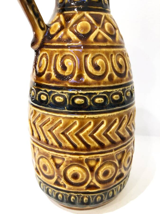 Vase en céramique West Germany ocre et brun – années 70