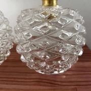Paire d’appliques murales vintage en verre ciselé pomme de pin