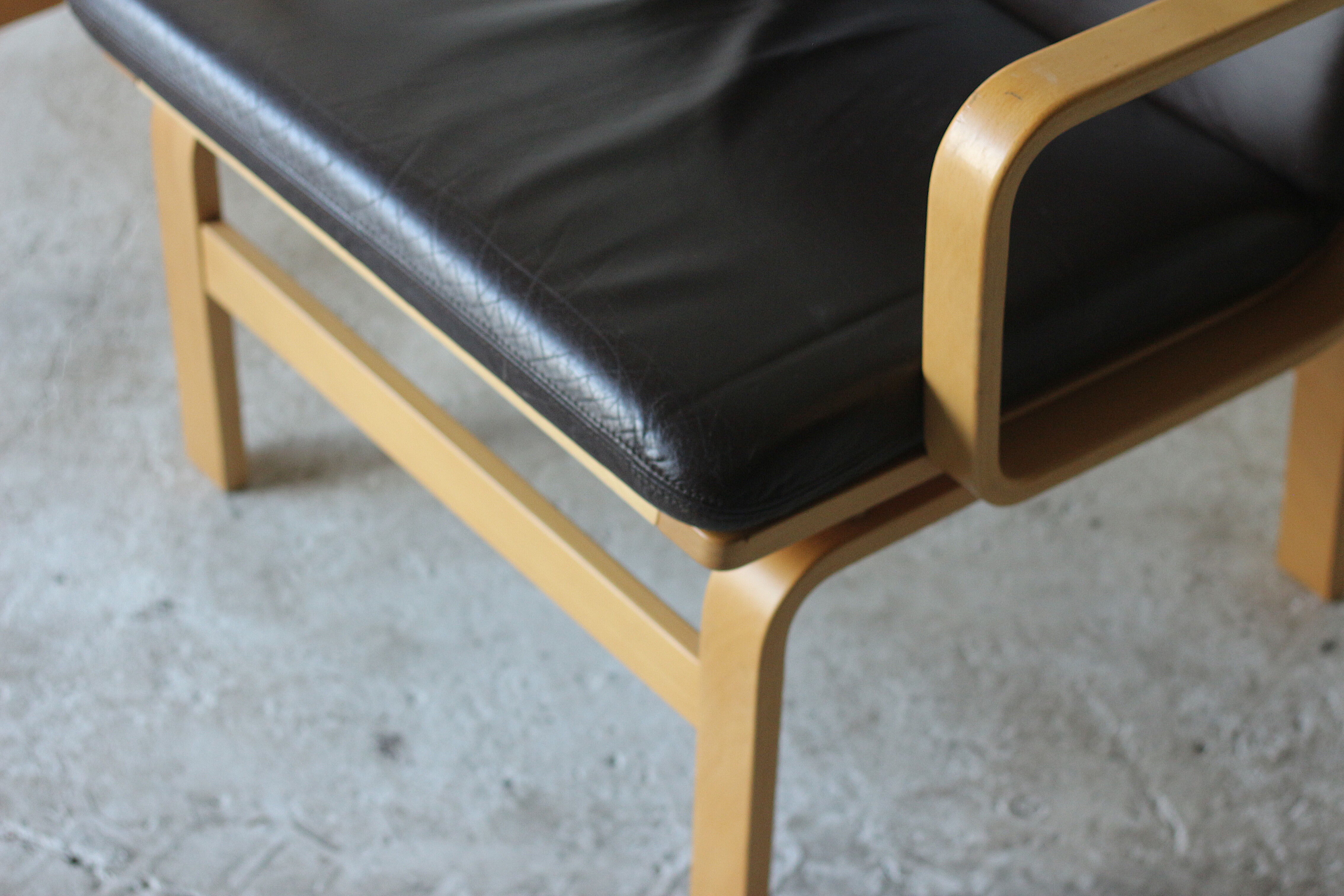 Pair of Mid Century Leather Armchairs by JOC Sweden, 1970's