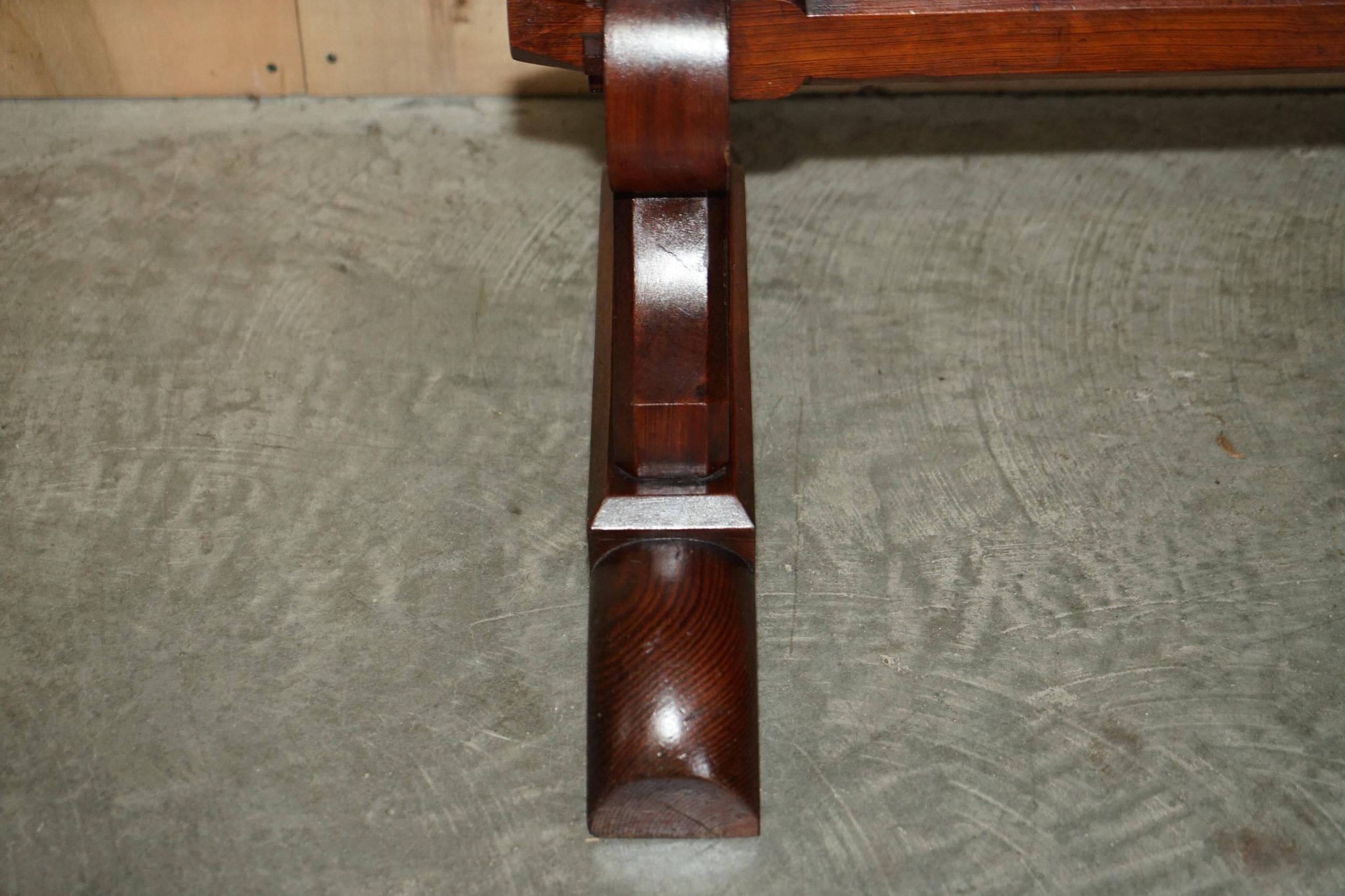 Victorian Gothic library table in antique oak