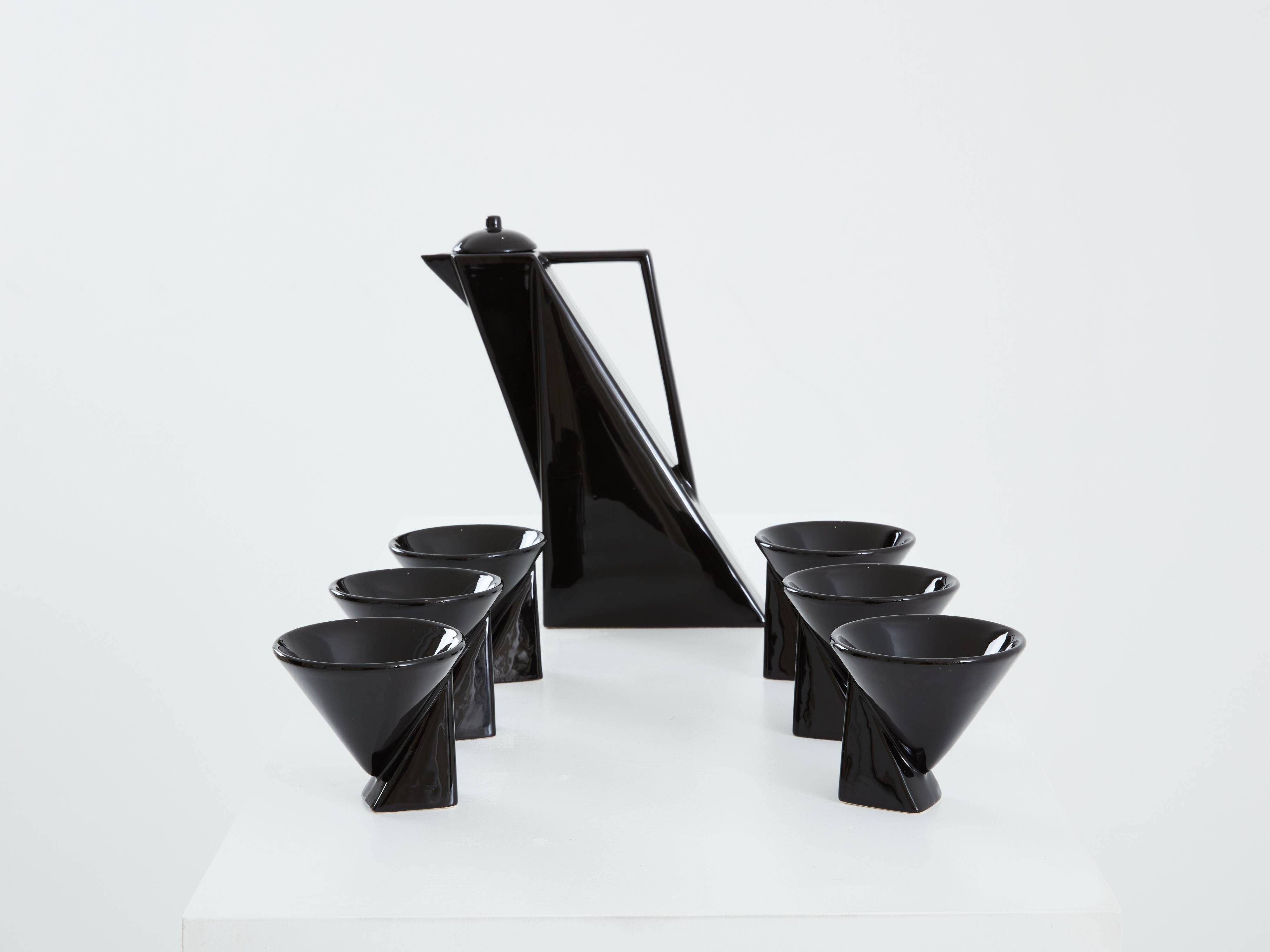 Pierre Casenove ceramic coffee service for Studio Salins 1980