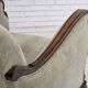 1950s, Danish relax armchair, furniture velour, carved oak wood.