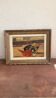 Oil on cardboard, bullfighting scene, mid-20th century.