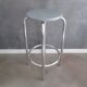 Vintage bar stool - chrome metal and wood