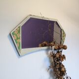 Beveled hexagonal mirror shabby chic style 79 x 42 cm