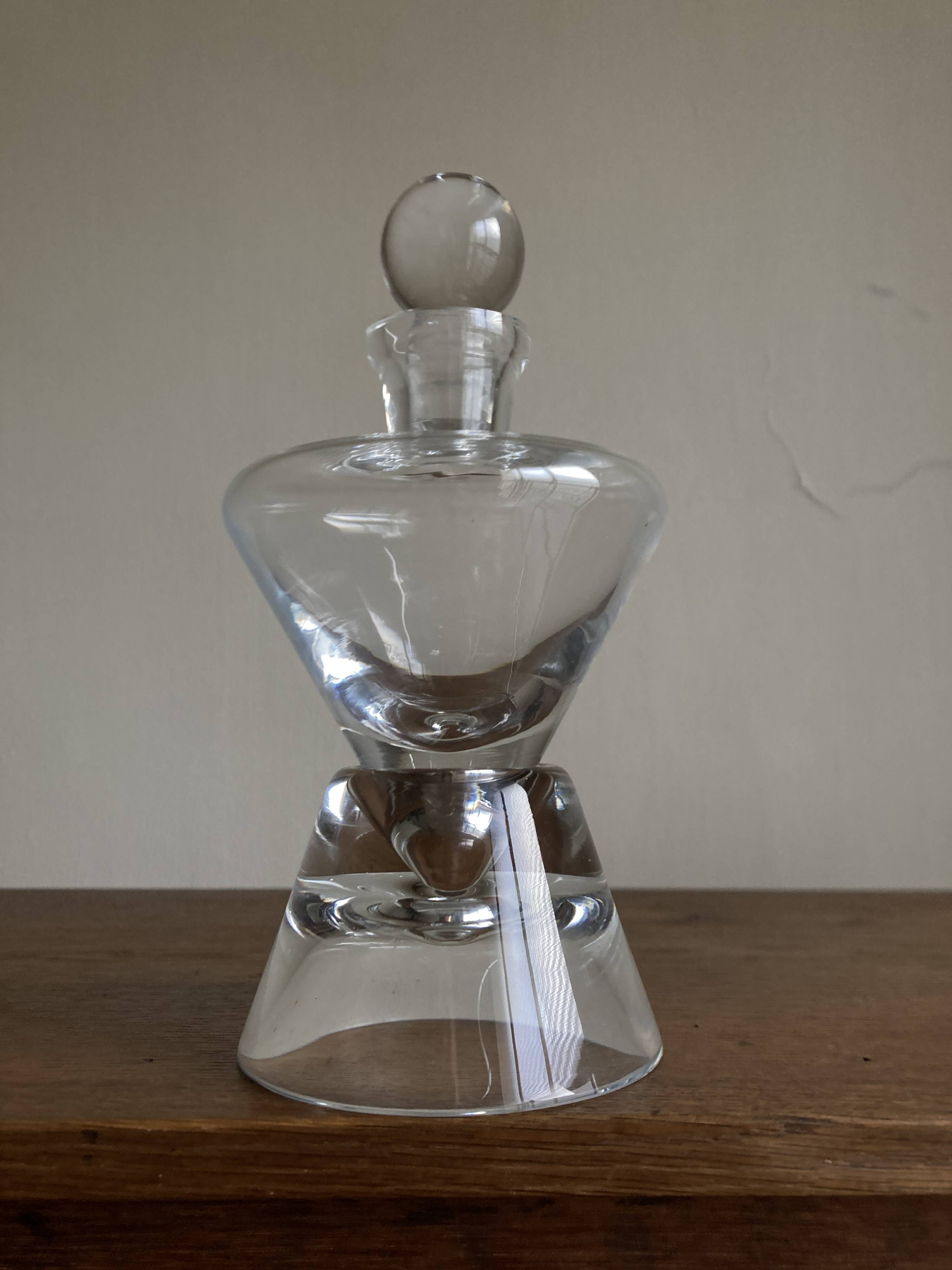 Bauhaus 1970s Scandinavian Modernist Crystal Carafe