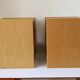 2 wall-mounted Scandinavian bedside tables with drawers, oak, 1960.