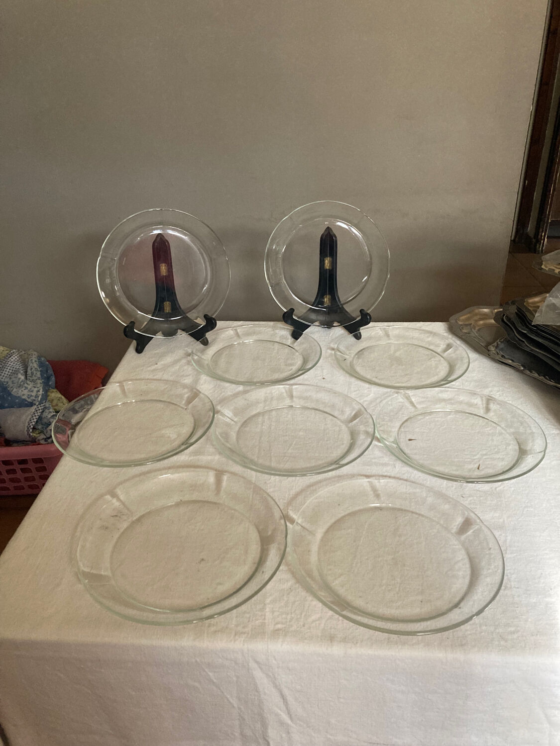 Set of 9 dishes transparent dishes