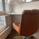 Brown leather office chair