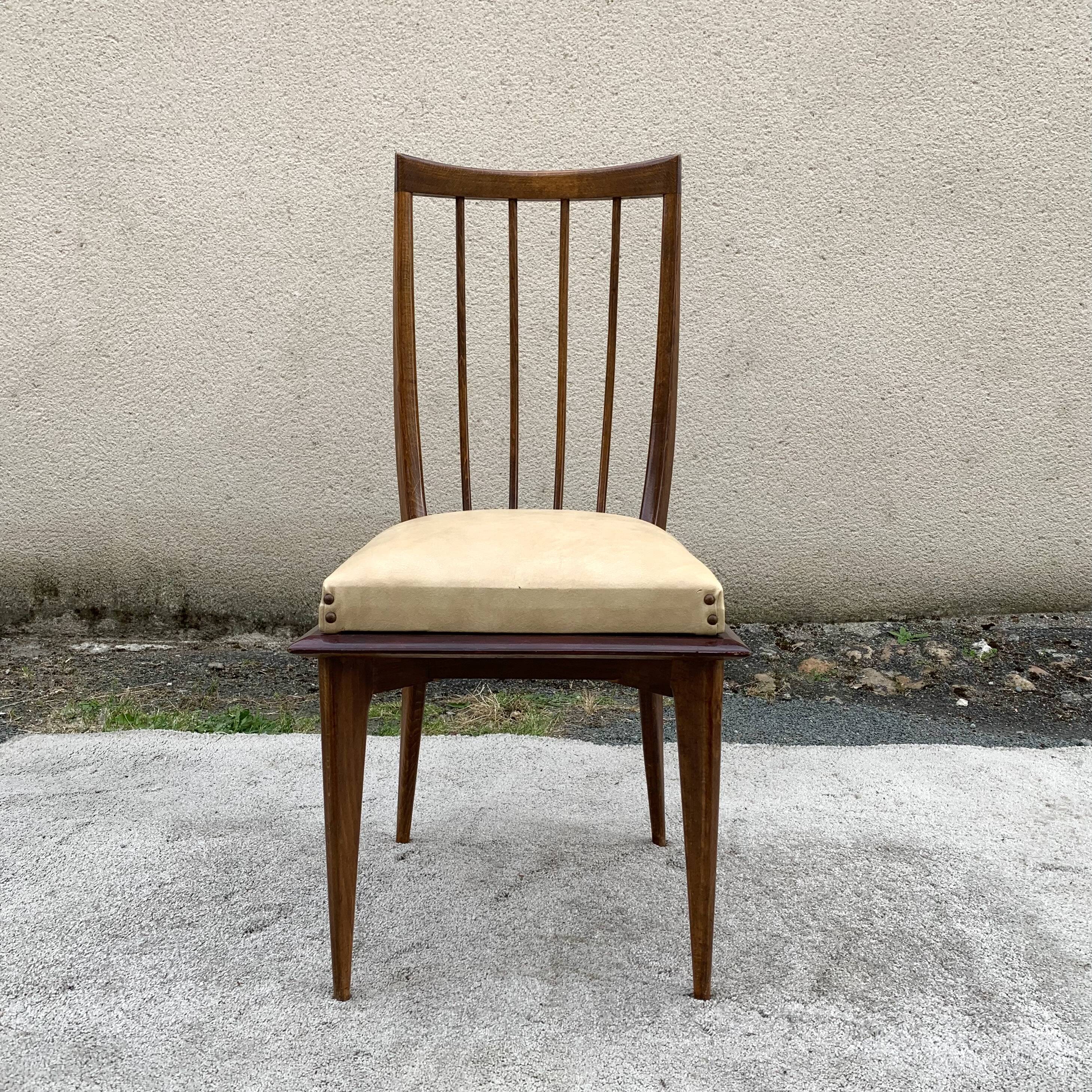 Set of 6 Scandinavian-inspired chairs from the 1960s