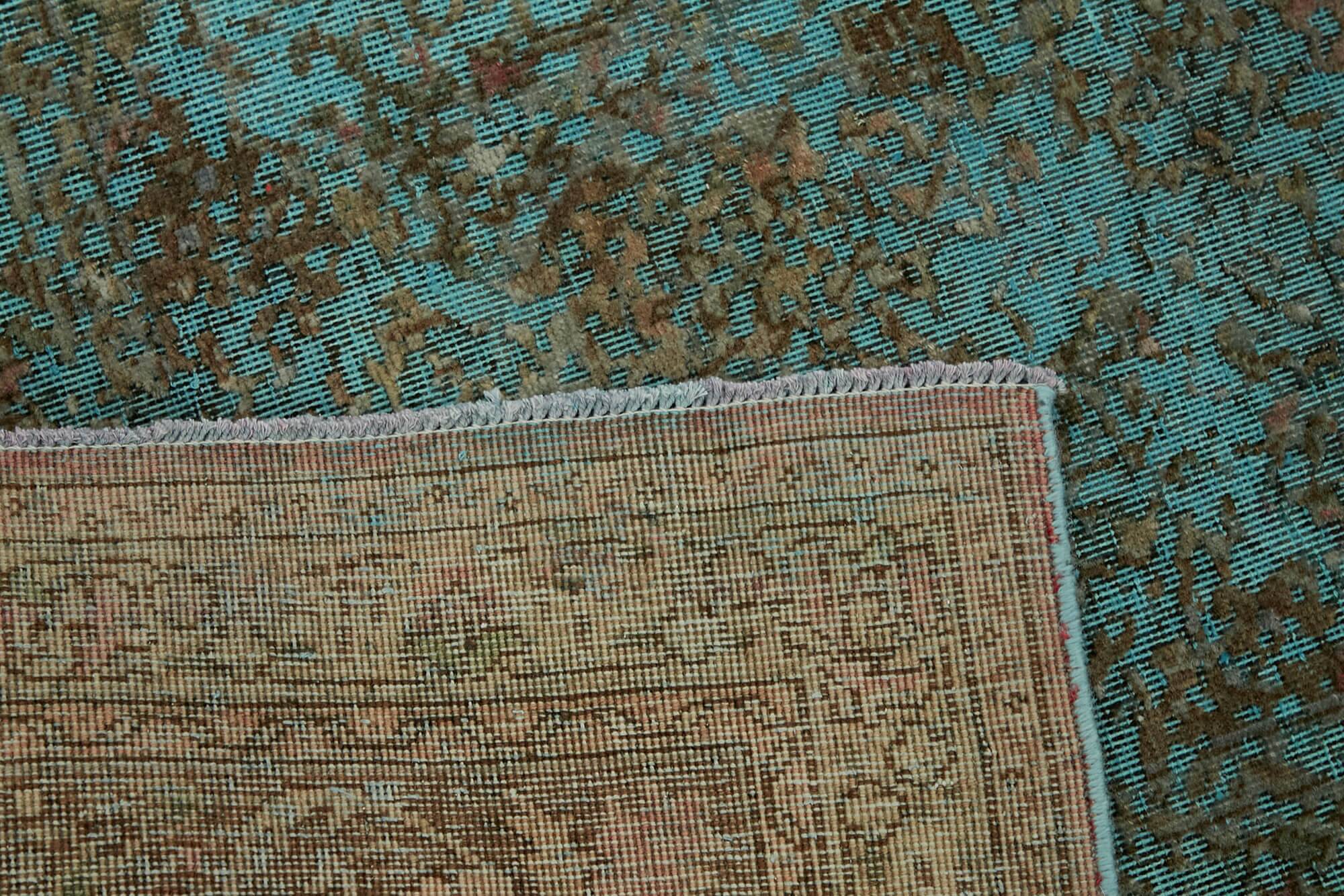 Handmade Oriental Decorative 1980s 243 cm x 350 cm Turquoise Wool Carpet