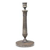Large silver plated copper candlestick, France ca. 1900