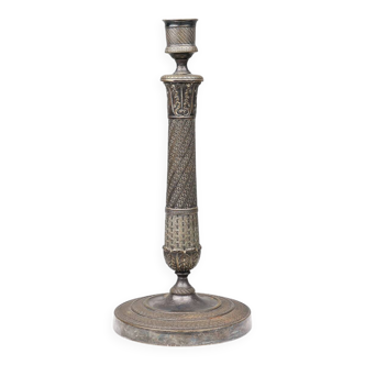 Large silver plated copper candlestick, France ca. 1900