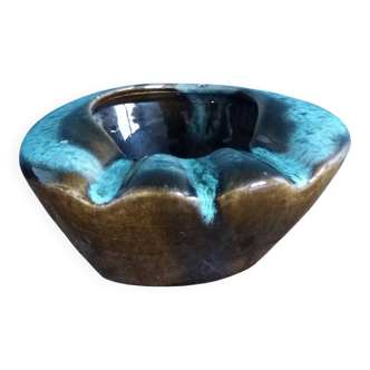 Cendrier en céramique flammée style Vallauris ou West Germany