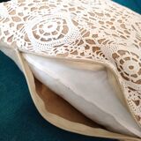 Coussin Lin et coton crochet