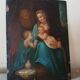 Peinture ancienne sur cuivre - Sainte Famille -